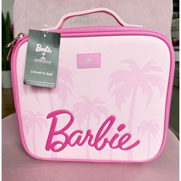 IMPRESSIONS VANITY BARBIE PINK COSMETIC BAG WITH REMOVABLE DIVIDERS ~ NEW - Picture 1 of 11
